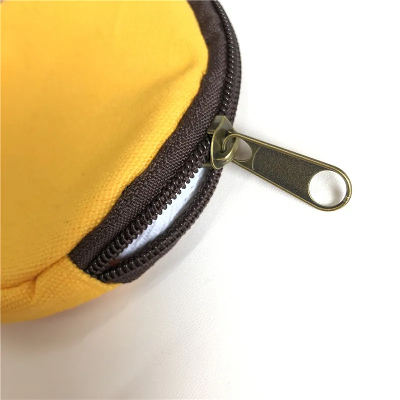 1pc Craft Bags Mini Coin Purses Round Solid Color Canvas Fashion Creative Economic Gift Cotton And Linen Zipper Blank Pouches