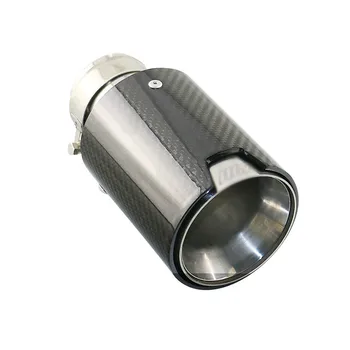 

Free Ship 1pcs Universal 2.5'' Inlet High Quality Glass Carbon Fiber Exhaust Pipe Straigth Car Muffler Tip With Clamp