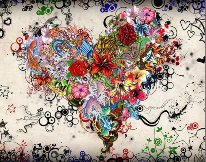

GATYZTORY Full Square Drill Diamonds paint hearts DIY Diamond Painting Cross Stitch Handmade Mosaic Home Decor Embroidery