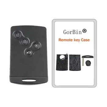 

GORBIN 4 Buttons Original Key Shell for Renault Laguna Koleos Megane Remote Smart Car Key Fob Case WIth Insert Small Key Blade