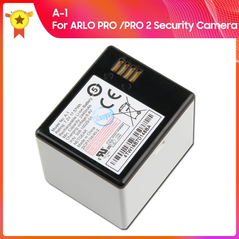 

Original Replacement Battery A-1 For ARLO PRO /PRO 2 Security Camera VMA4400 VMS4230P NETGEAR 2440mAh