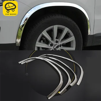 

CARMANGO for VW Volkswagen Tiguan 2010-2016 Car Wheel Tyre Decoration Gloss Chrome Cover Trim Frame Sticker Exterior Accessories