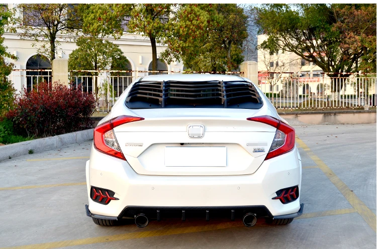 Для Honda Civic 10th sedan- ABS заднее окно лобовое стекло жалюзи крышка отделка автомобиля Стайлинг Аксессуары 1 шт