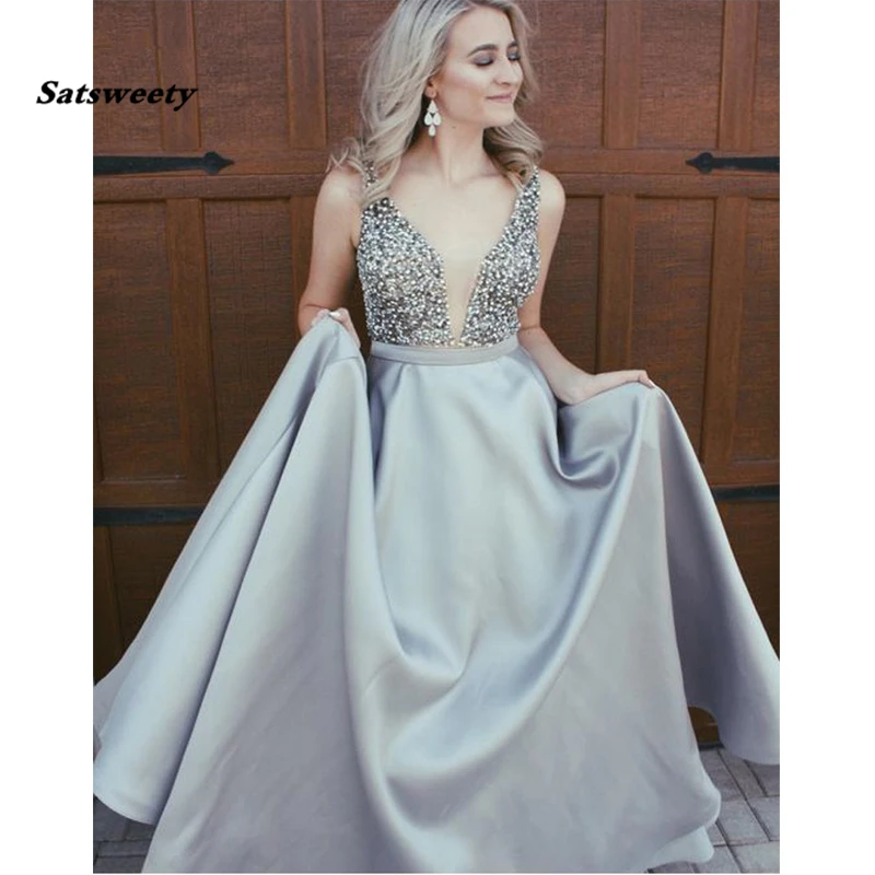 light grey prom dress