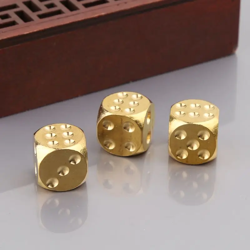 Gold Amusing Bar Party 16mm Club Gaming Dice Entertainment Dices Playing Cube 