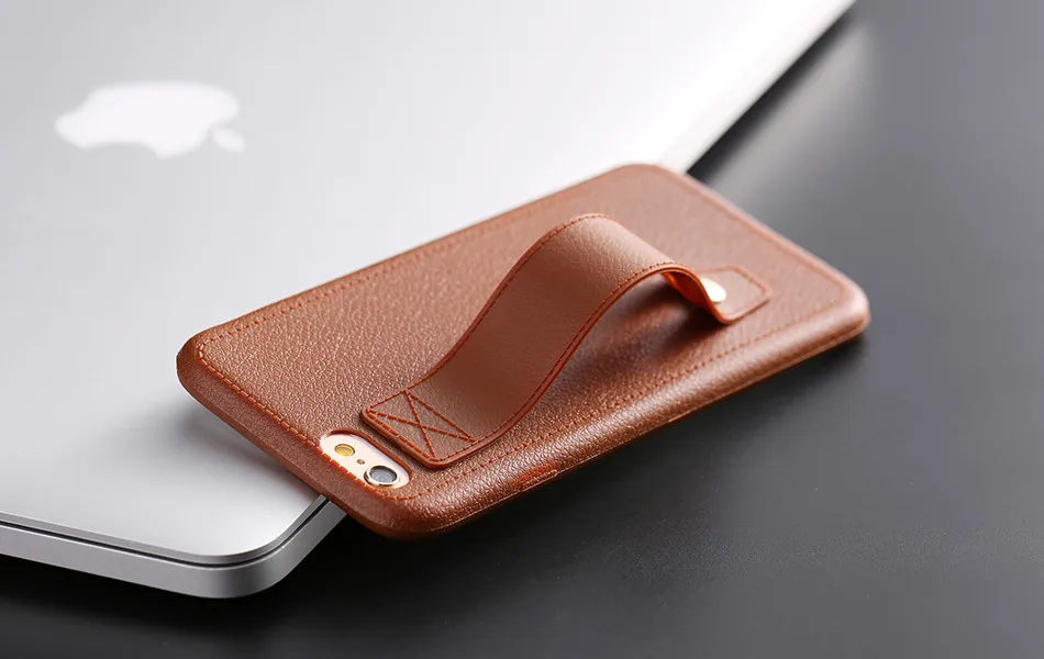 Vintage Case For iPhone 6 6S 7 Plus 5 5S SE Cover Flexible Hand Holder kickstand Leather Grain Silicone Cover For iPhone 6 6s 7 (12)