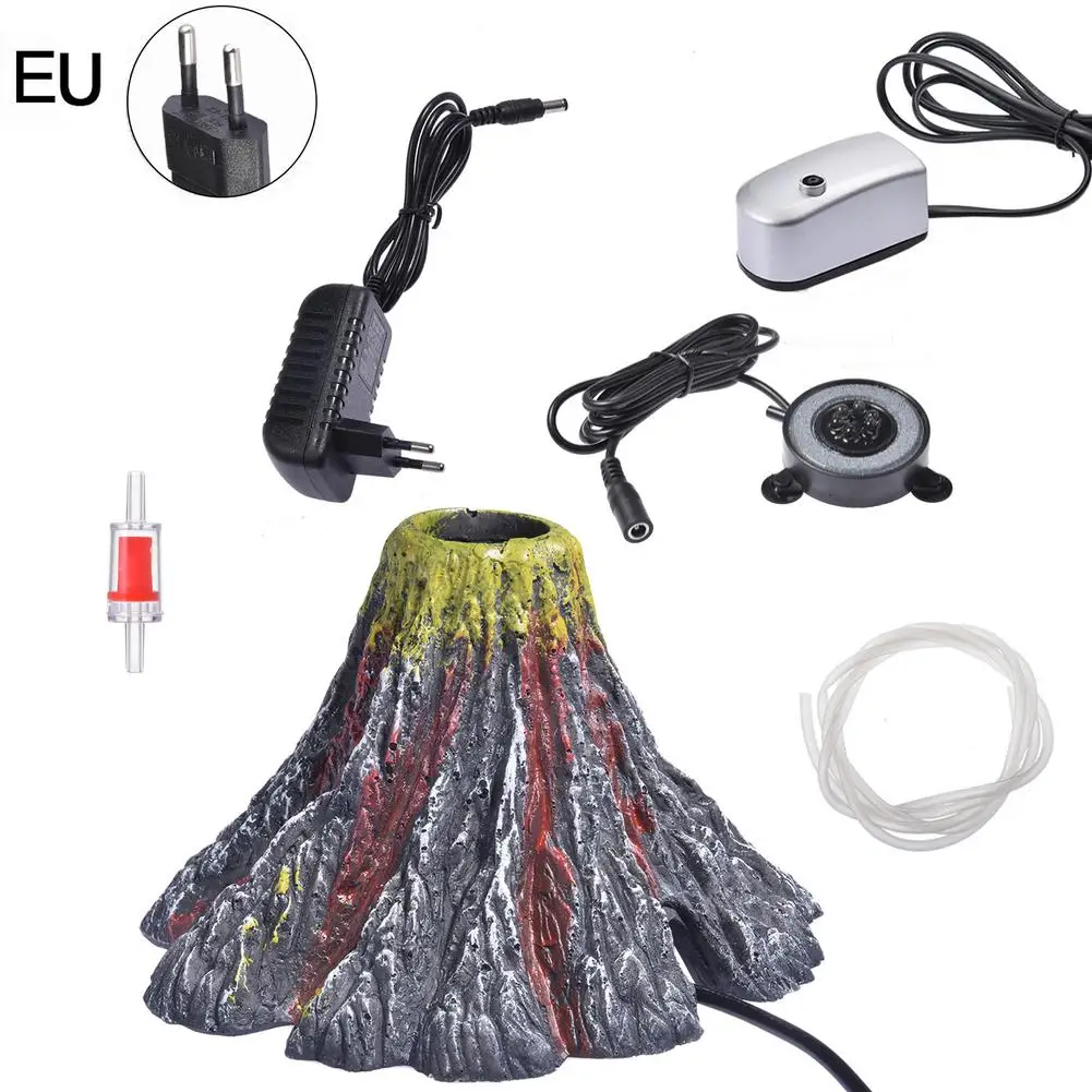 RGB LED Lights Submersible Air Curtain Bubble Light Aquarium Volcano Ornament Air Pump With LED Lamp Fish Tank Decorations swimming pool lights underwater