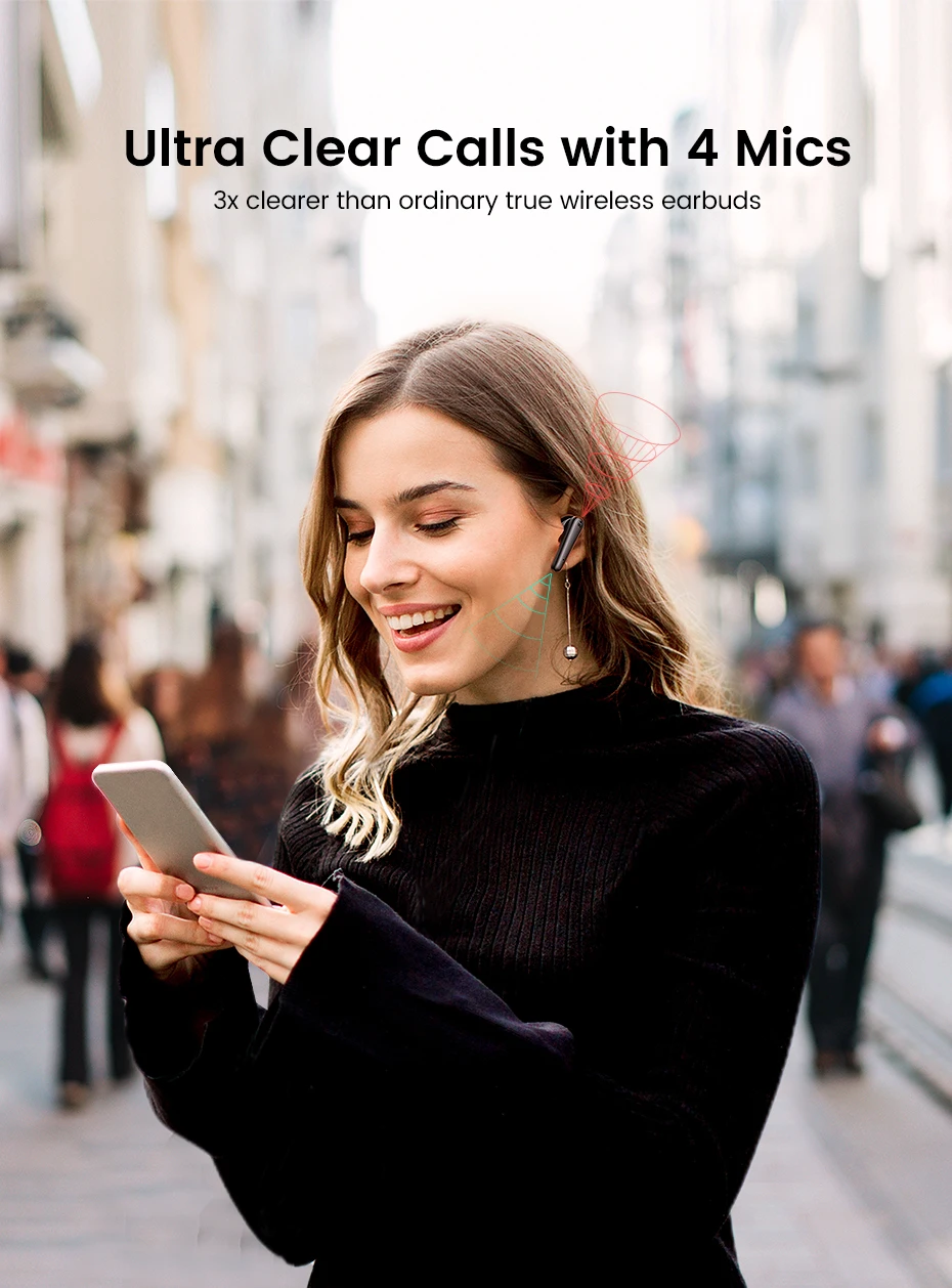 UGREEN HiTune T1 Wireless Earbuds with 4 Mics TWS Bluetooth 5.0 Earphones True Wireless Stereo USB C Quick Charging|Bluetooth Earphones & Headphones| - AliExpress