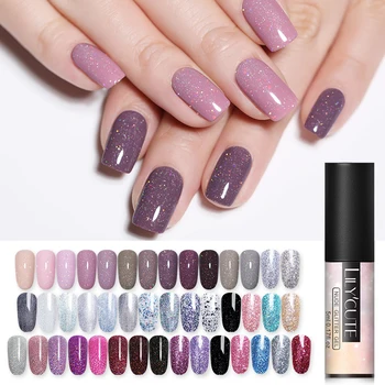 

LILYCUTE 5ml Color Gel Polish Rainbow Glitter Sequins UV Soak Off Long Lasting Gel Polish Nail Art Varnish