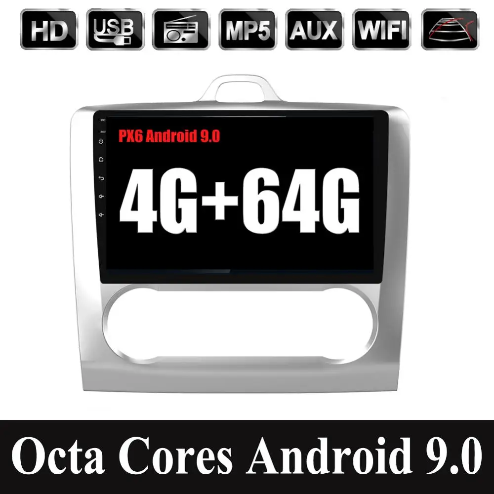 Car Radio Multimedia Video Player Navigation GPS Android 9.0 for Ford for Focus 2006-2011 Wifi BT H