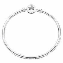 925 пробы серебряный браслет чудесный мир парк Кастель застежка гладкий браслет подходит из бисера Шарм Diy ювелирные изделия