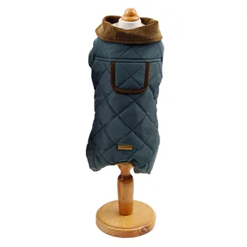 

Pet Winter Autumn Soft And Comfortable Cotton Padded Jacket Dog Cat Solid Color Turn-down Collar Four Legged Coat