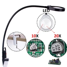 10X 20X lluminated magnifier magnifying glass with led light support glasses magnifier with illumination magnifiers led light magnifier