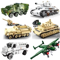 Ww2 Military Vehicles guided Tank missile Sets SWAT Army City Police T34 Germany UK US Building Blocks World War ii artillery 1