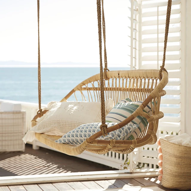 Double Hanging Rattan Chair Cushion | Serena & Lily