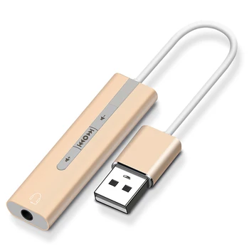 

2 In 1 Small Plug And Play Headset Adapter Speaking Press Button USB To 3.5mm Jack For PC External Sound Card Lightweight