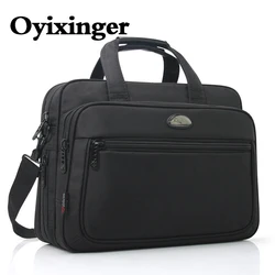 OYIXINGER Men's Business Laptop Bag For 14inch Computer Handbag Waterproof Oxford Male Shoulder Bags Document Travel Briefcase