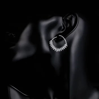 

Creative fashion women's earrings temperament simple double-row tooth lace earrings personality accessories wholesale DZ 4