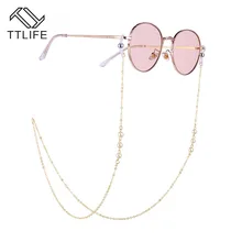 TTLIFE, нержавеющая сталь, 79 см, солнцезащитные очки, ремешок, ожерелье, очки, роскошный белый жемчуг, цепочка, шнур для чтения, для женщин, YJHH0284