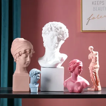 

Nordic Minimalism People Statue Resin Head Sculpture David Venus Medici Portrait Home Decoration Accessories Sketch Statue Art