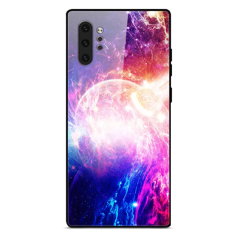 4 Для samsung Note 10 чехол из закаленного стекла, Жесткий Чехол для телефона, чехол для samsung Galaxy Note 10 Plus TPU бампер, Космический Note10 Pro - Цвет: 4