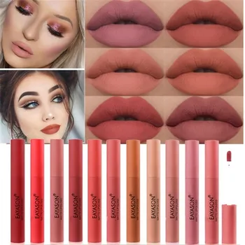 

12 Colors Matte Liquid Lipstick Waterproof Nude Lip gloss Long Lasting Velvet Red Lip Tint Matte Lip gloss Korean Cosmetics