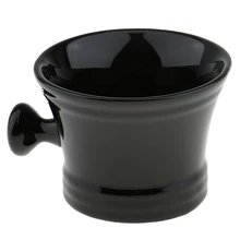 Мужская керамическая мыльница для бритья с ручкой, высококачественная черная чаша для крема для бритья, инструмент для влажного бритья, парикмахерская или для домашнего использования