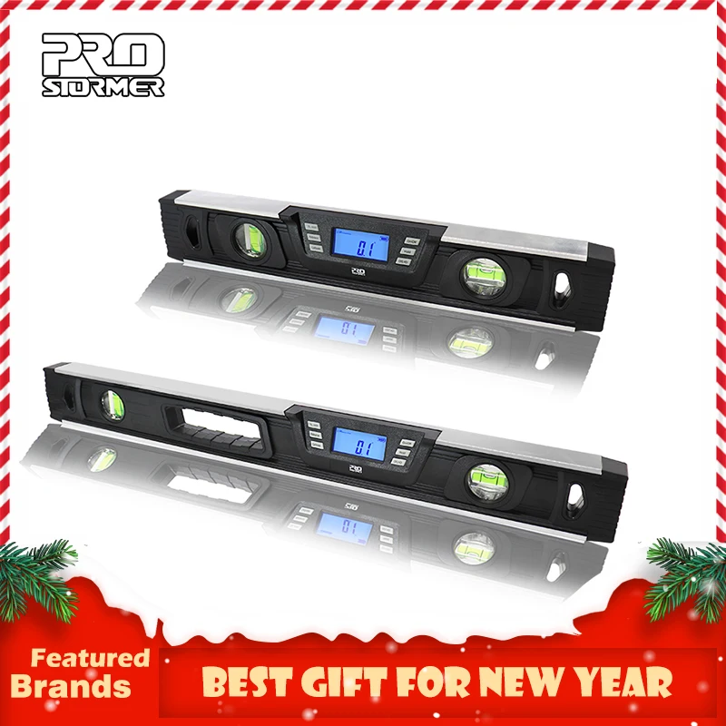 

PROSTORMER Electronic Digital Level Inclinometer Protractor Angle Finder 40cm/60cm LCD Screen with Magnets Nivel Digital Level