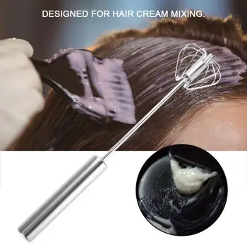 

Professional Stainless Steel Hairdressing Styling Agitator Hair Cream Mixer Salon Barber Dye Whisk Rotary Stirrer Household DIY