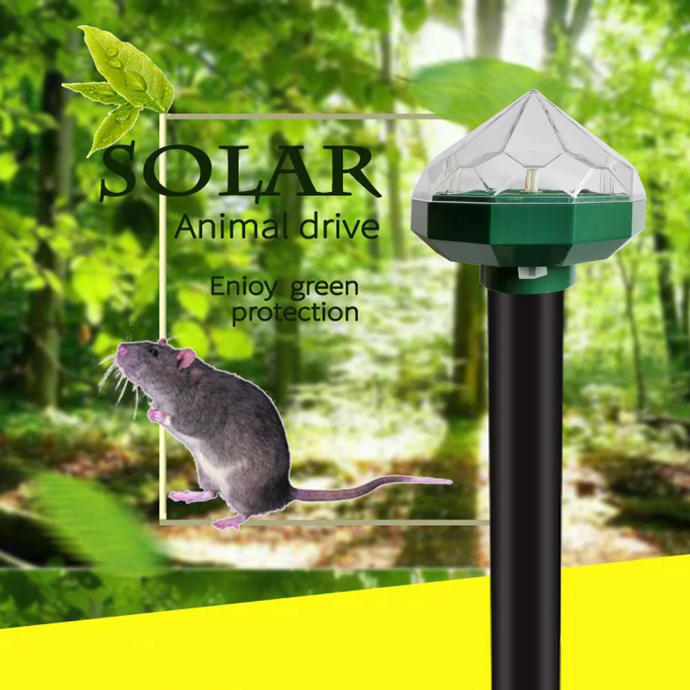 

2 Pcs Diamond Solar Repeller Masonry Solar Plug Light Control Rodent Repeller Spikes VJ-Drop