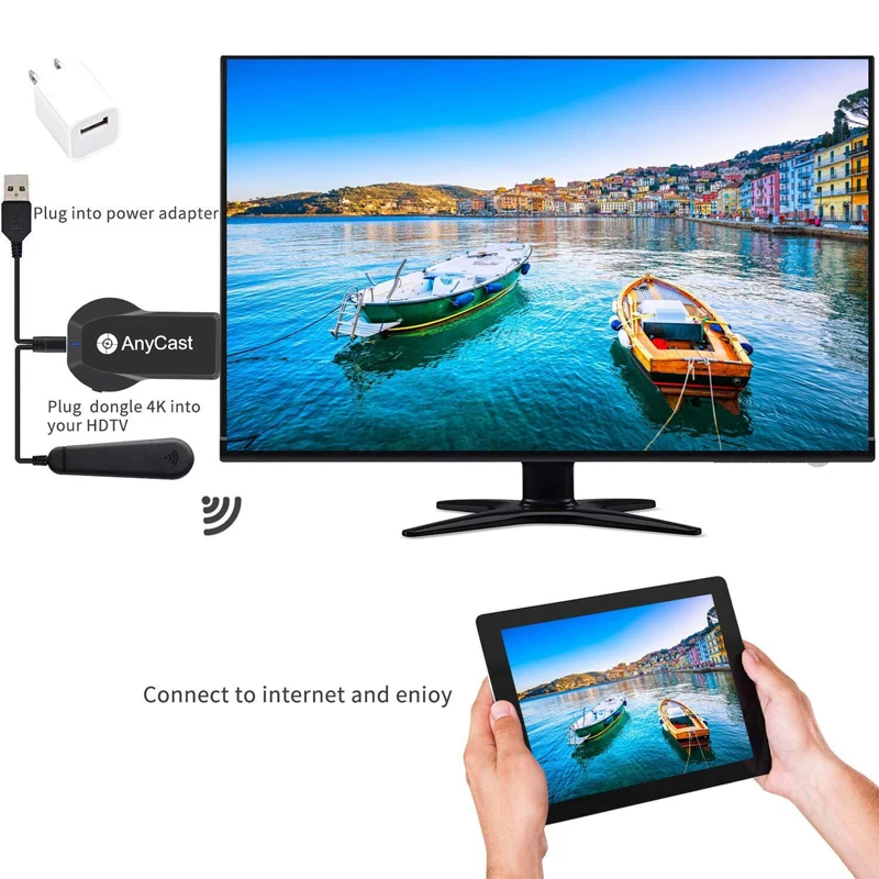 1 шт. Anycast m4plus Chromecast 2 зеркальных нескольких тв-палок адаптер мини Android хром литой HDMI WiFi ключ 1080P новейший