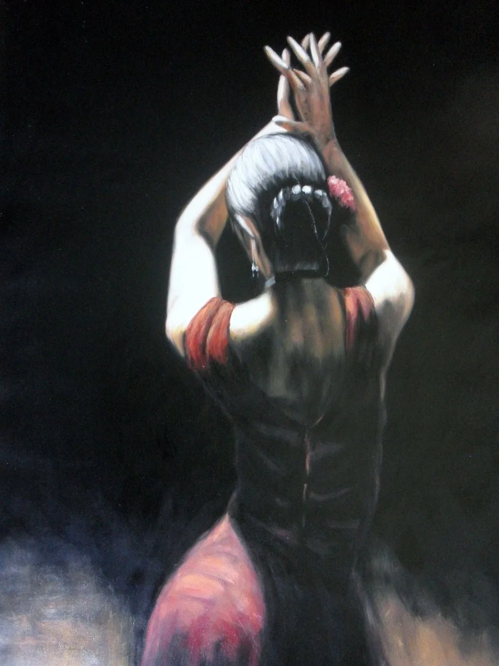 

100%Handmade Salsa Tango Flamenco Dancer Oil Painting 24x36