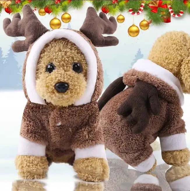 1 HIPET Pet Рождественский костюм собака кошка одежда Apperal милый мультфильм Санта Клаус зимние теплые пальто для маленьких собак Щенок Одежда - Цвет: 1