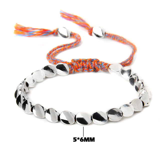 Tibetan Buddhist Copper Beads Bracelet Adjustable Braided Bracelets For Women Men Lucky Thread Bangles Vintage Jewelry
