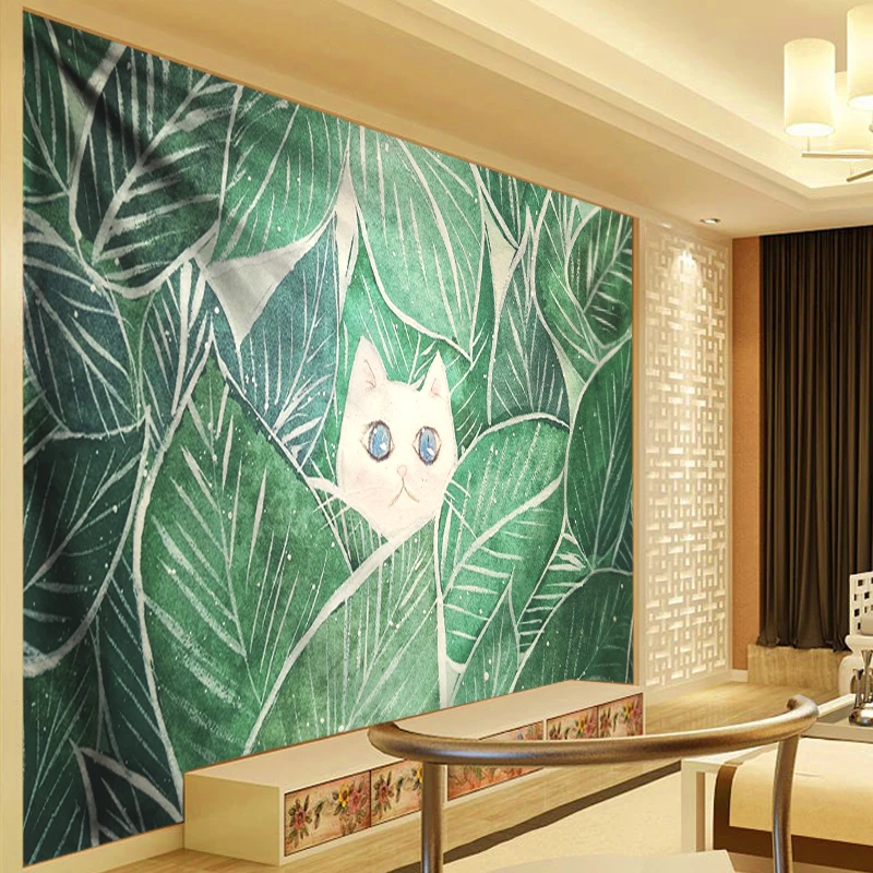 

Boho Decor Wall Tapestry Plant Leaves Wall Hanging Hippie Cat Tapestry Living Room Dorm Wall Cloth gobelin tapiz pared tela Big