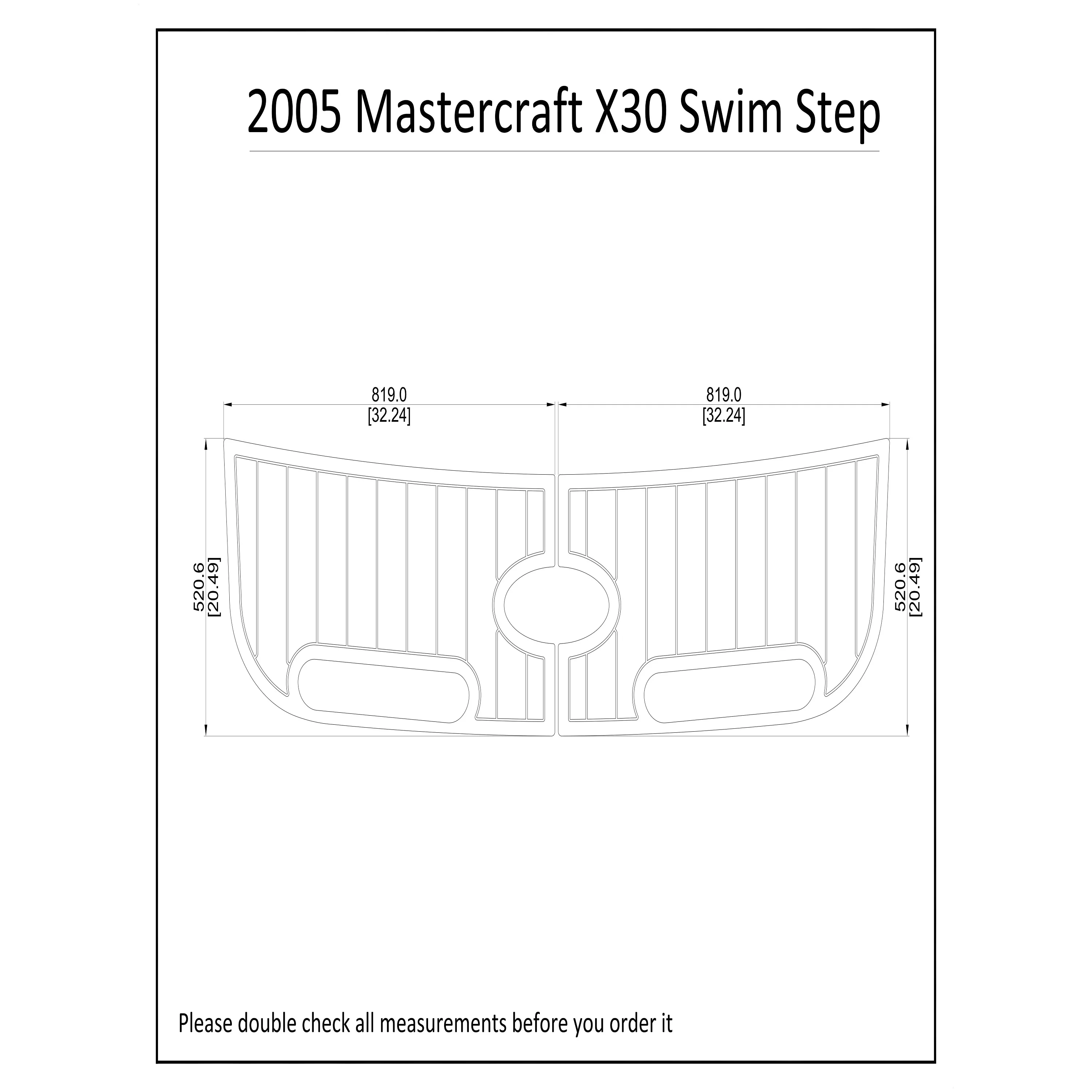 

2005 Mastercraft X30 Swim Step Platform Boat EVA Faux Foam Teak Deck Floor Pad
