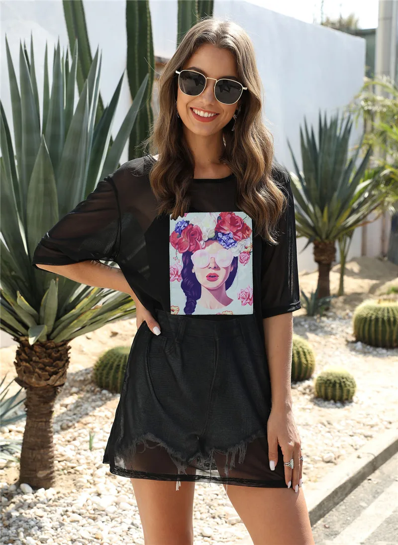 Black Lace Beach Cover Up Mesh Beachwear for women Print Bikini Cover-Ups Half Sleeve Dress Tunic Solid 2020 Summer Beachwear Black Lace Beach Cover Up Mesh Beachwear for women Print Bikini Cover-Ups Half Sleeve Dress Tunic Solid 2020 Summer Beachwear