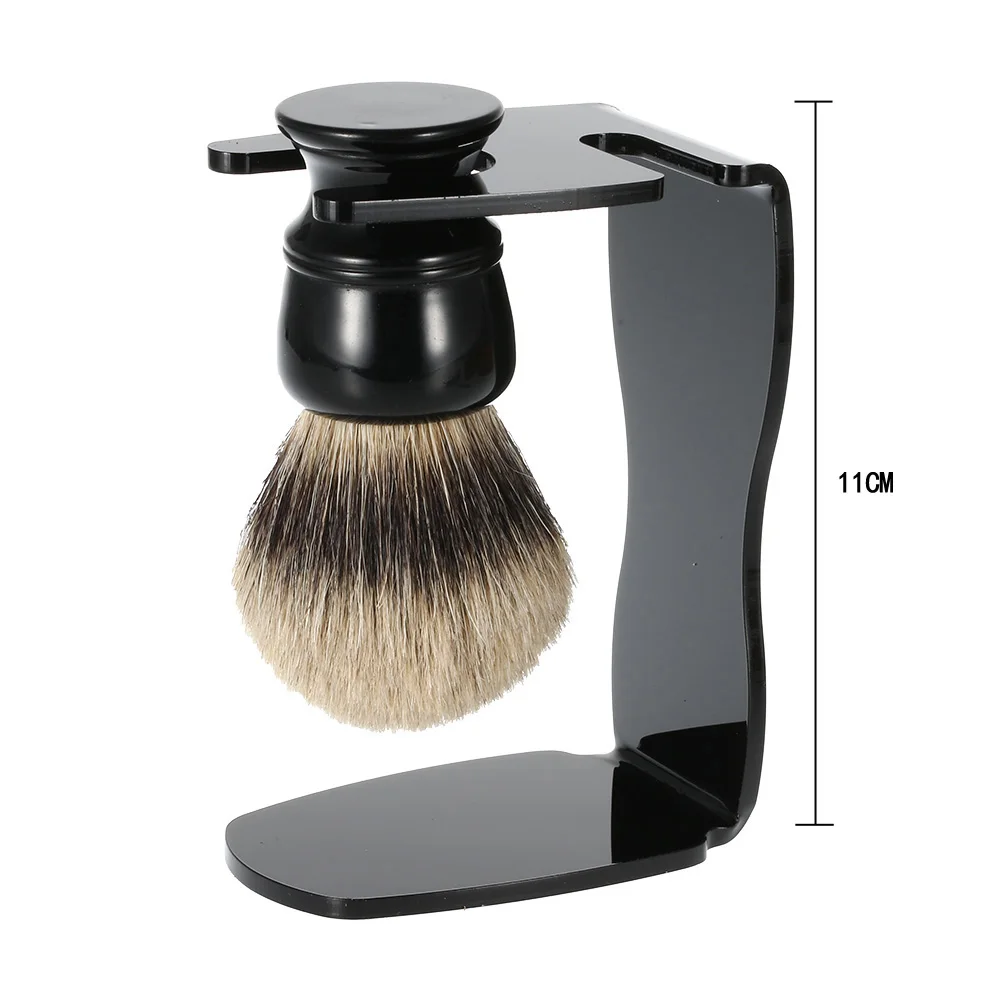 

Pro 4 in 1 Straight Razor + Shaving Brush + Brush Stand Holder + Leather Strop Strap Man's Shaving Brush Set Razor Tools Kit