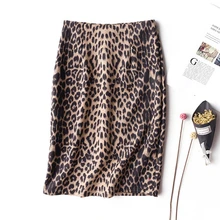 Новая Ретро леопардовая Рабочая Юбка Модная высокая талия тонкая Корейская Новая эластичная женская повседневная сексуальная юбка