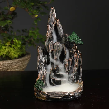 

Mountain Resin Smoke Backflow Cone Incense Burner Waterfalls Censer Home Decors