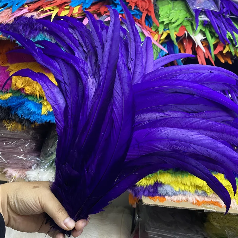 

Hot Sale 50-100pcs/lot Nature Purple Rooster Feathers 16-18inches/40-45cm Party Diy for Feathers for Crafts