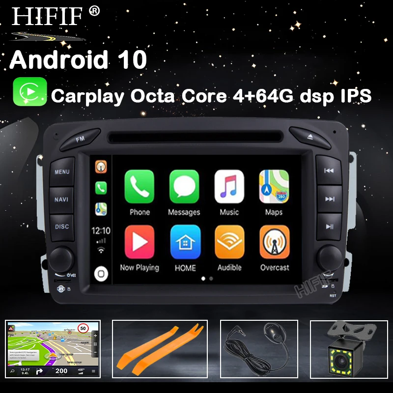 DSP IPS 4G Android 10 Carplay Автомобильный GPS для Mercedes Benz W209 W203 M ML W163 Viano W639 Vito Vaneo DVD плеер