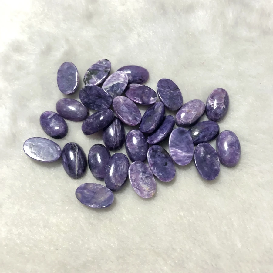 Commercio All'Ingrosso 1 Pz Cabochon Di Perline Di Charoite Naturale 10X16Mm Ovale Cabochon Perlina, Gioielli In Pietra Preziosa, Cabochon Di Perline,