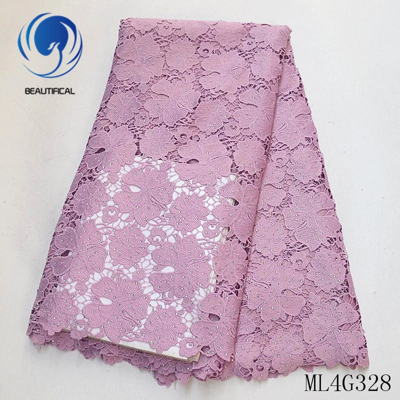 

BEAUTIFICAL African lace fabrics 2019 New nigerian water soluble lace with stones 5yards women guipure lace fabric ML4G328