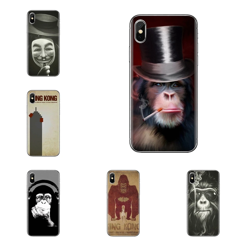 King kong Chimpanzee smoking Silicone Phone Housing For Xiaomi Mi6 Mi 6 A1 Max Mix 2 5X 6X Redmi Note 5 5A 4X 4A A4 4 3 Plus Pro |