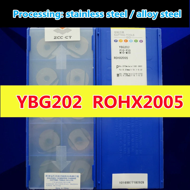 YBG202  ROHX2005  10pcs/set 100%original ZCC.CT insert YBG202=M10-M30 Processing: stainless steel / alloy steel hand vise