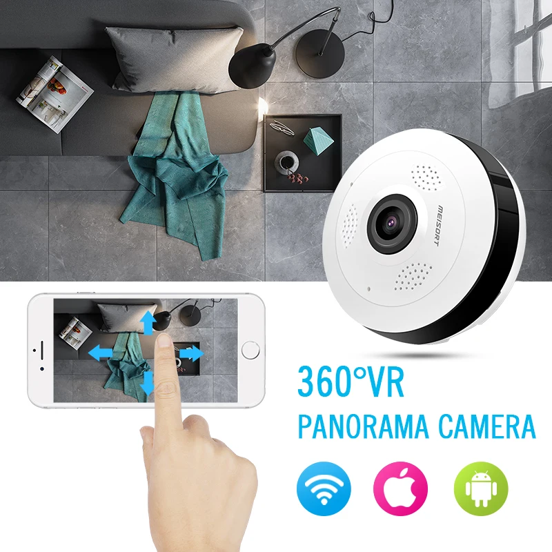 

Meisort Fisheye VR Panoramic CCTV wifi Camera 960PH wireless network IP Camera Home Security Wi-fi 360 degree