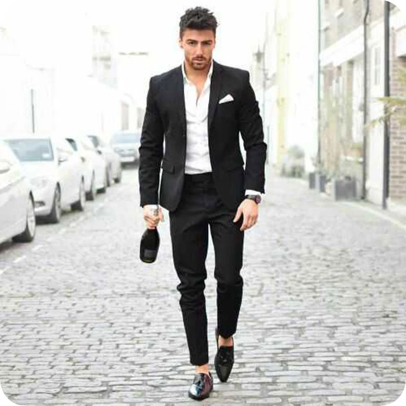 Business Black Suits Men 2019 Groom Tuxedo For Wedding Traje Hombre ...