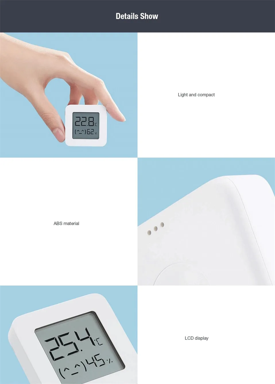Xiaomi Mijia Bluetooth гигротермограф ЖК-экран беспроводной термометр Высокочувствительный умный дом Приложение датчик влажности