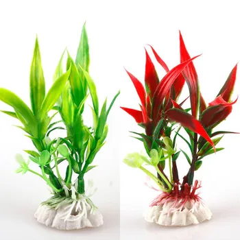 

Fish tank landscaping simulation plant ornamental plastic short aquatic plants hot sale aquarium fish tank plant decoration T3